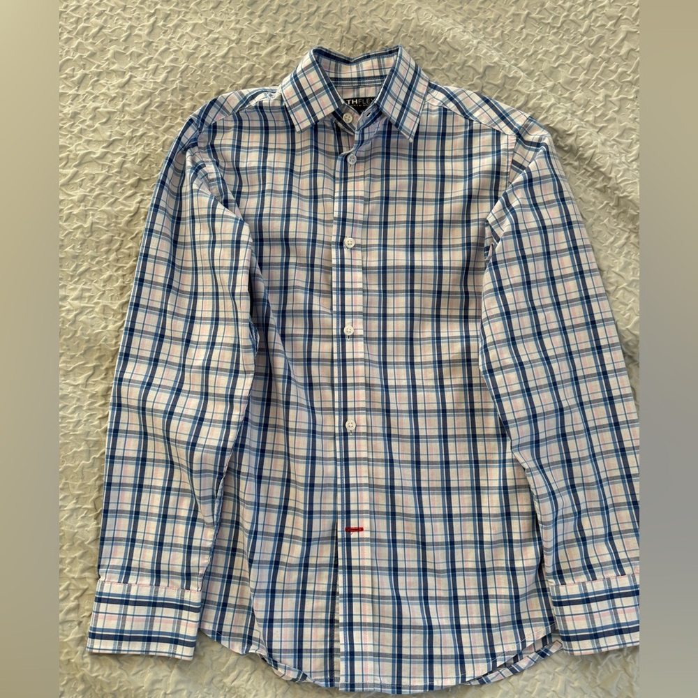 Tommy Hilfiger Flex Blue Pink and White Kid’s Checkered Shirt